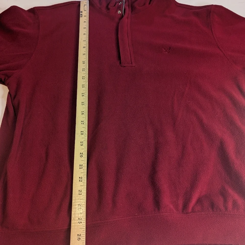 Lyle and Scott Scotland Mens Red 1/4 Zip Fleece Pullover Size Large